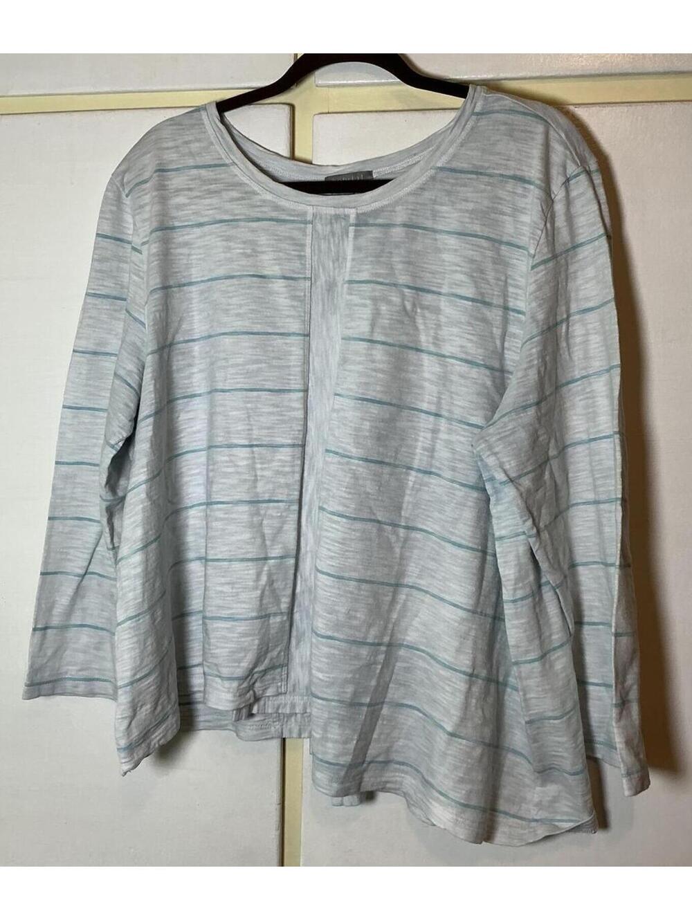 Habitat 100% Cotton Long Sleeve Shirt Striped Women's Size XL Extra Large